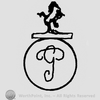 Lion shape above a circle enclosing letters G and C.