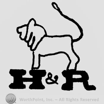 Lion above initials H & R.