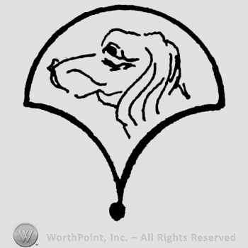Dog head on a diamond.