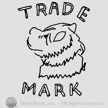 Dog head and TRADE written above and MARK written bellow.