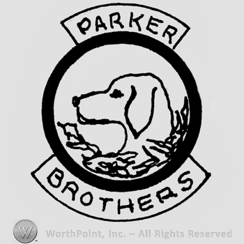 Dog head in circle; PARKER written above and BROTHERS written bellow.