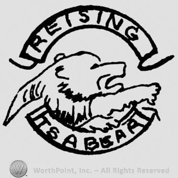 Bear head in circle; REISING written above and IT'S A BEAR written bellow.