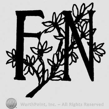 Initials F and N with a branch between.