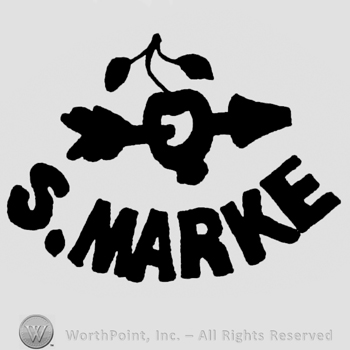 Apple with arrow and S. MARKE written bellow.