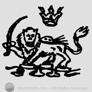 Lion with a spade and a crown.