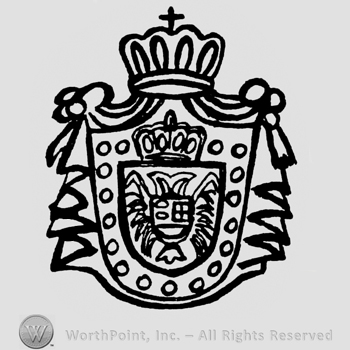 Crowned shield with a crowned shield on.