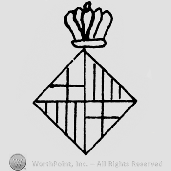 Diamond shield with a crown above.