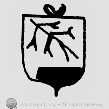 Shield with a branch on and a blacked corner.