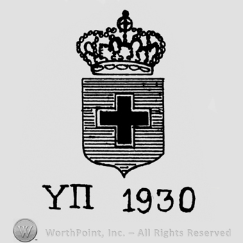 Crowned shield with a cross on.; YII 1930 written bellow.