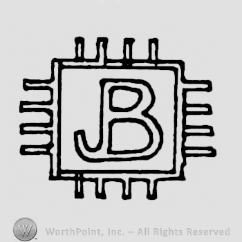 Letters JB conjoined inside a square.