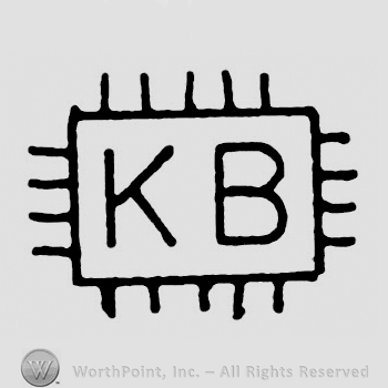 Initials KB in a rectangle with five radii on each side.