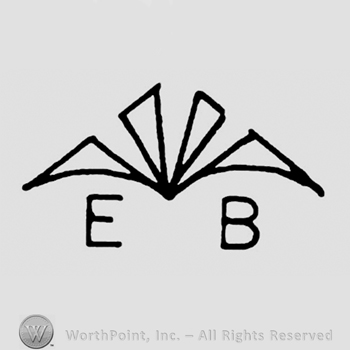 Initials EB, leaf symbol above.