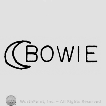 Symbol of a C or a crescent moon and Bowie written in uppercase letters.