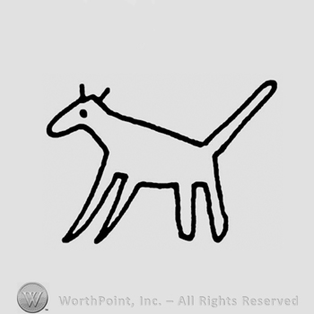 Symbol of an animal, possibly a coyote.