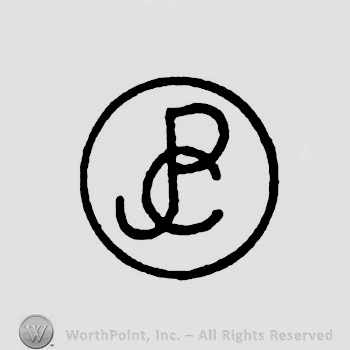 Letters PJC in monogram inside a circle.