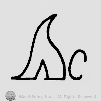 Symbol attached to letter C.