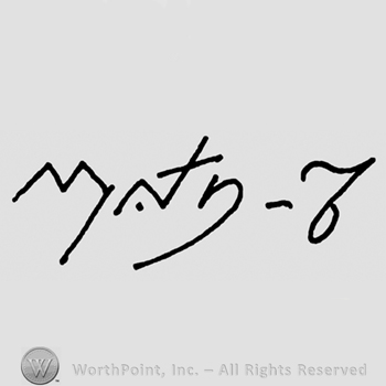 Stylized signature Mintr with the date 76.