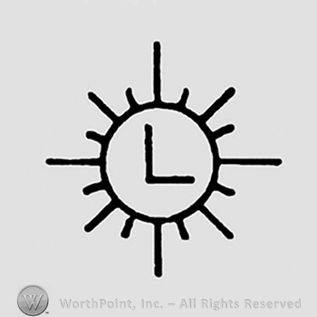 Sun symbol with the letter L inside it.