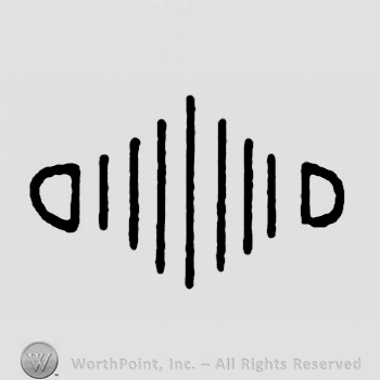 Initials DD with symbol made from vertical lines between