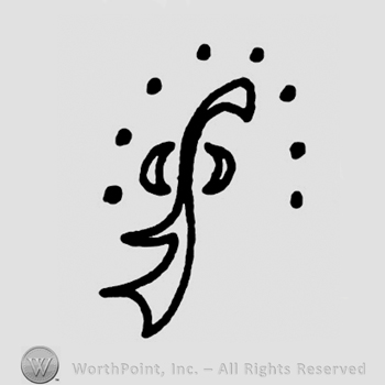 Symbol of an F, dotted arch above.
