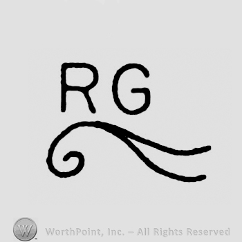 Initials RG with curly lines below.