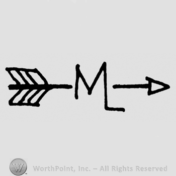 Letters ML conjoined pierced with an arrow.