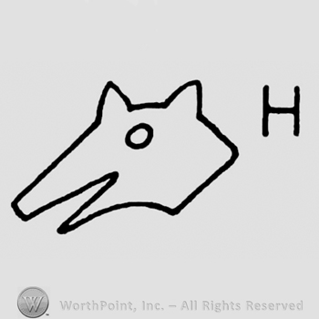 Head of coyote and initial H.