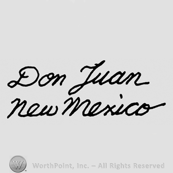 The name Don Juan handwritten over New Mexico, also handwritten.