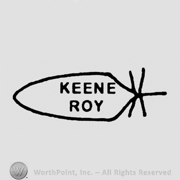 Feather with the name Keene Roy written in uppercase letters. 