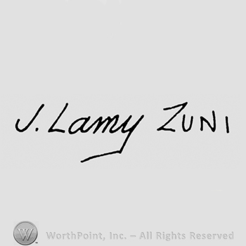 The name J. Lamy handwritten, followed by the name Zuni written in uppercase letters.