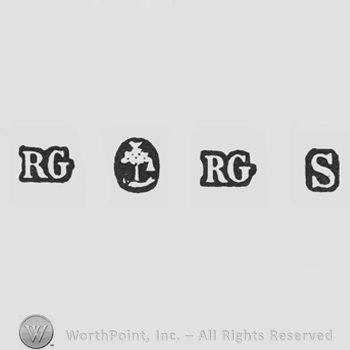 RG; Three Fish & Bell; RG and date-letter S