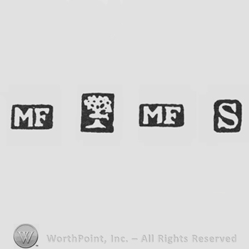 MF; Three Fish & Bell; MF and date-letter S