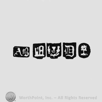 AB; Castle; Thistle; letter D and Tree
