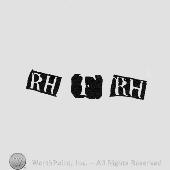 RH; letter F and RH