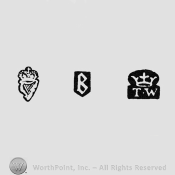 Harp Crowned; date-letter B and  maker's mark TW crowned