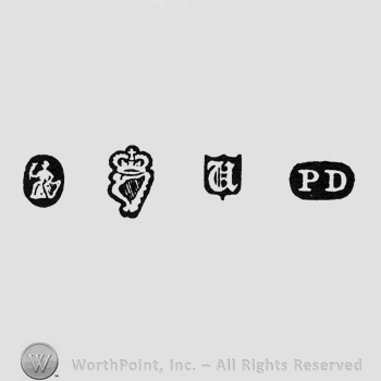Woman Sitting; Harp Crowned; date-letter U and maker's mark PD