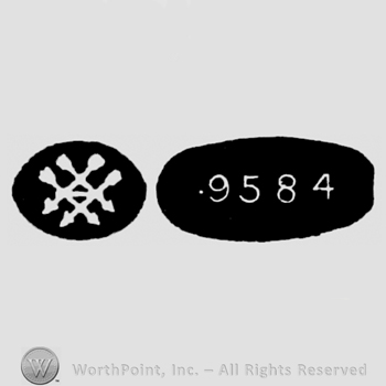 Two pair of crossed arrows and 9584
