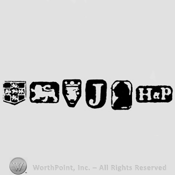 Lion Passant; Leopard's Head Crowned; date-letter J; Man's Profile and maker's mark HP