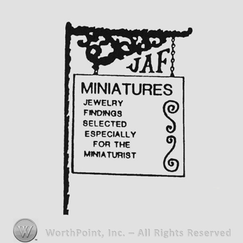 Square panel Miniatures jewelry findings selected especially for the miniaturist and JAF written above