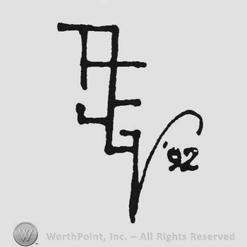 Stylish monogram of letters GFJ 92