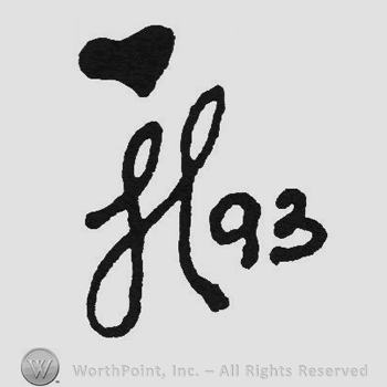 Stylish letter H 93 an heart above