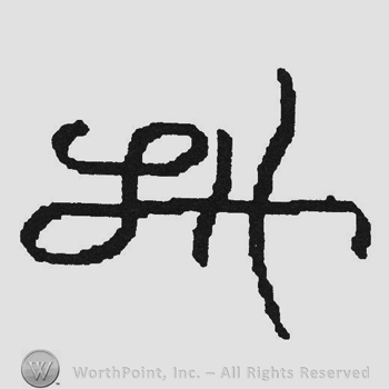 Bold monogram of letters LH
