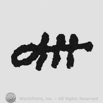 Bold monogram of letters AH