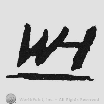 Monogram of letters HW underline