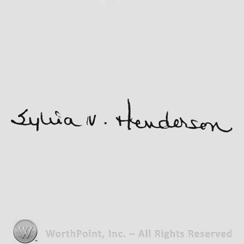 Handwriting signature Sylvia V Henderson