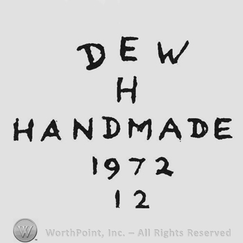 Handwriting initials DEWH up Handmade 1972 12 beneath