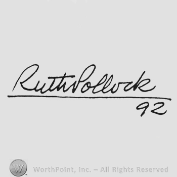 Handwriting Ruth Pollock underlined 92 under