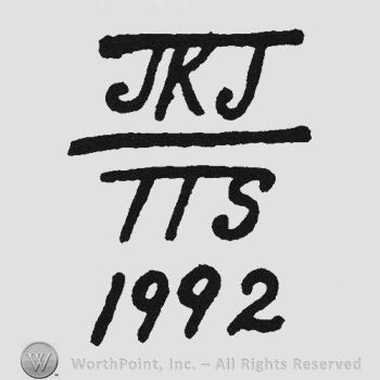 Initials JRJ up underline TTS beneath 1992 under