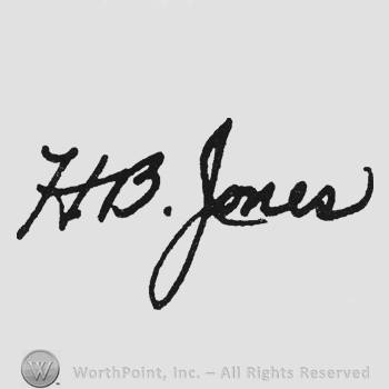 Bold handwriting initials HB Jones