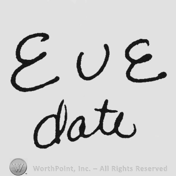 Stylish handwriting Eve up Date under